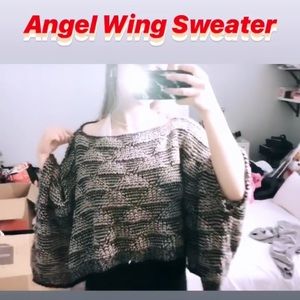 Navy & Cream Angel Wing Sweater/Poncho